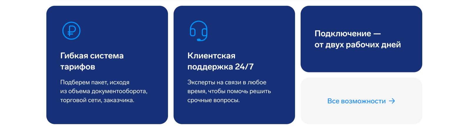 Карточка «Гибкая система тарифов»